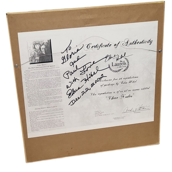 Ms. Hibel Three Nudes Lithograph Printed Autograph - Picture 2 of 5